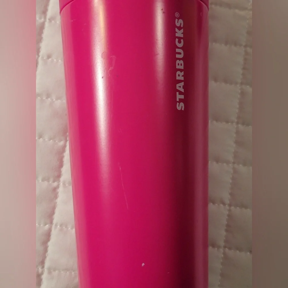 Starbucks 2022 Hot Pink Stainless Steel Cold Brew 16oz Travel Tumbler Barbiecore